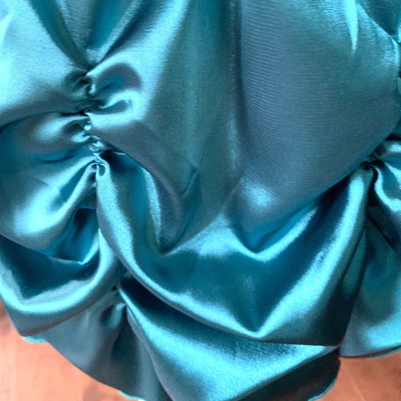 BOBOYUKA - BLACK+TEAL color prom dress - Picture 6 of 11